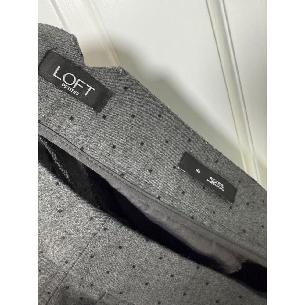LOFT Petite Marisa Women's Grey with Black Dots Pant Size 4P - Picture 12 of 13
